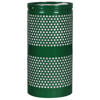 Ex-Cell Kaiser WR-22R HGR Landscape Series 20 Gallon Round Hunter Green Gloss Perforated Trash Receptacle