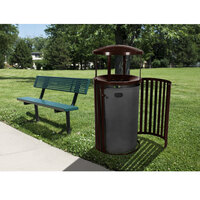 Ex-Cell Kaiser SCTP-40 D COF Streetscape Coffee Gloss 45 Gallon Round Outdoor Trash Receptacle with Canopy and Door