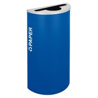 Ex-Cell Kaiser RC-KDHR-P RYX Kaleidoscope Collection Royal Blue Texture Half Round 8 Gallon Paper Receptacle