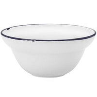 Luzerne Tin Tin by 1880 Hospitality L2105008701 9 oz. White / Blue Porcelain Cereal Bowl - 48/Case