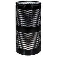 Ex-Cell Kaiser WR-34R BLACK Landscape Series 34 Gallon Round Black Gloss Waste Receptacle