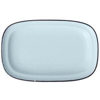 Luzerne Tin Tin by 1880 Hospitality L2105009350 10 1/2" x 6 3/4" Blue Rectangular Porcelain Platter - 24/Case