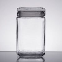 Anchor Hocking 85588R 1.5 Qt. Clear Stackable Square Glass Jar - 4/Case