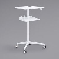 Safco 1944WH 30 3/4 inch x 22 7/8 inch White Adjustable Height Stand-Up Mobile Workstation