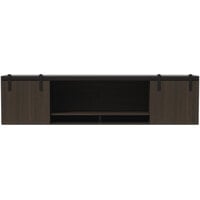 Safco MRHTWD72STO Mirella 72 inch x 15 inch x 18 inch Southern Tobacco Wall-Mounted Hutch with Sliding Wood Doors