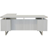 Safco MRLSBF7236WAH Mirella 72 inch x 78 inch White Ash L-Shaped Desk with 36 inch Deep 4 Storage, and 1 File Drawer