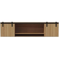 Safco MRHTWD72SDD Mirella 72 inch x 15 inch x 18 inch Sand Dune Wall-Mounted Hutch with Sliding Wood Doors