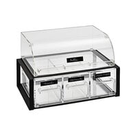 Vollrath NBCBB33F-06 Cubic Full Size Set Nose Acrylic Pastry Display Case with Full Drawer and Black Frame