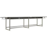 Safco MRH16SGY Mirella 16' Stone Gray Two-Tier Rectangular Standing Conference Table