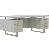 Safco MRDBF7236WAH Mirella 72 inch x 36 inch White Ash Free-Standing Desk with 4 Storage and 1 File Drawer