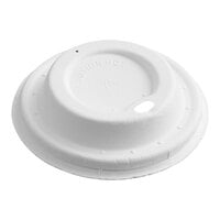 EcoChoice 8 oz. Tall White Compostable Sugarcane Hot Cup Lid - 50/Pack