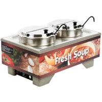 Vollrath 720202003 Full Size Soup Merchandiser Base with 7 Qt. Accessory Pack and Country Kitchen Graphics - 120V, 1000W