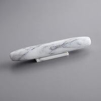 Fox Run 48760 12 inch White Marble Tapered French Rolling Pin with Base