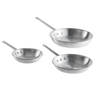 Vollrath Arkadia 3-Piece Aluminum Fry Pan Set - 8", 10", and 12" Frying Pans