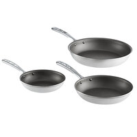 Vollrath Wear-Ever 3-Piece Aluminum Non-Stick Fry Pan Set with PowerCoat2 Coating and TriVent Chrome Plated Handles - 8 inch, 10 inch, and 12 inch Frying Pans