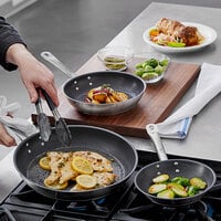 Vollrath Optio 3-Piece Induction Ready Stainless Steel Non-Stick Fry Pan Set with Aluminum-Clad Bottom - 8 inch, 9 1/2 inch, 12 1/2 inch Frying Pans