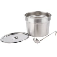 Nemco Equivalent 66088-10 11 Qt. Stainless Steel Inset Kit with Cover and Ladle