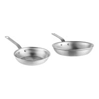 Vollrath Wear-Ever 2-Piece Aluminum Fry Pan Set with Chrome Plated Handles - 8" and 10" Frying Pans