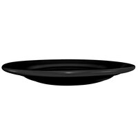 International Tableware CA-21-B Cancun 12 inch Black Stoneware Rolled Edge Wide Rim Plate - 12/Case