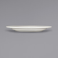 International Tableware RO-8 Roma 9 inch Ivory (American White) Wide Rim Rolled Edge Stoneware Plate - 24/Case