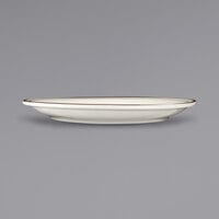 International Tableware GR-8 Granada 9 inch Ivory (American White) Brown Speckled Narrow Rim Stoneware Plate - 24/Case