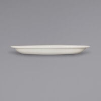 International Tableware VA-12 Valencia 9 3/4 inch x 7 1/2 inch Ivory (American White) Narrow Rim Stoneware Platter - 24/Case