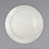 International Tableware NP-9 Newport 9 5/8 inch Ivory (American White) Embossed Stoneware Plate - 24/Case