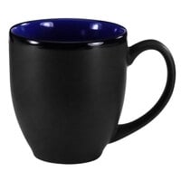 International Tableware 81376-2899/05MF-05C Hilo 14 oz. Country Blue In / Black Out Stoneware Bistro Cup - 12/Case