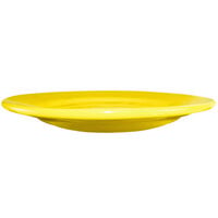 International Tableware CA-16-Y Cancun 10 1/4 inch Yellow Stoneware Rolled Edge Wide Rim Plate - 12/Case