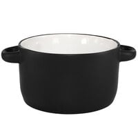 International Tableware 83567-02/05MF-05C Hilo 11 oz. White In / Black Out Stoneware Mini Casserole Dish / Soup Bowl - 12/Case