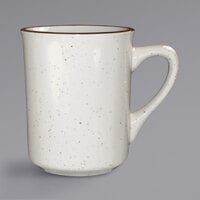 International Tableware GR-17 Granada 8.5 oz. Ivory (American White) Brown Speckled Stoneware Toledo Cup - 36/Case