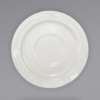 International Tableware NP-2 Newport 5 3/8" Ivory (American White) Embossed Stoneware Saucer - 36/Case