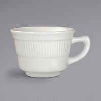 International Tableware AT-1 Athena 7 oz. Ivory (American White) Embossed Stoneware Low Cup - 36/Case