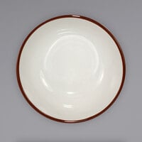 International Tableware GR-24 Granada 10 oz. Ivory (American White) Brown Speckled Stoneware Nappie / Oatmeal Bowl - 36/Case