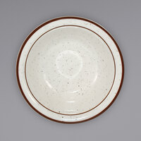 International Tableware GR-11 Granada 5 oz. Ivory (American White) Brown Speckled Stoneware Fruit Bowl - 36/Case