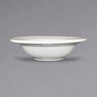 International Tableware NP-10 Newport 8 oz. Ivory (American White) Embossed Stoneware Grapefruit Bowl - 36/Case