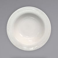 International Tableware NP-10 Newport 8 oz. Ivory (American White) Embossed Stoneware Grapefruit Bowl - 36/Case