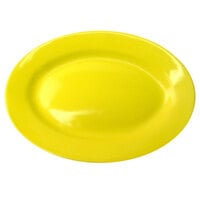 International Tableware CA-51-Y Cancun 15 1/2" x 10 1/2" Yellow Stoneware Wide Rim Platter - 12/Case