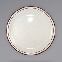 International Tableware GR-7 Granada 7 1/4" Ivory (American White) Brown Speckled Narrow Rim Stoneware Plate - 36/Case