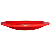 International Tableware CA-8-CR Cancun 9 inch Crimson Red Stoneware Rolled Edge Wide Rim Plate - 24/Case