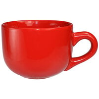 International Tableware 822-2194 Cancun 14 oz. Crimson Red Stoneware Latte Cup - 24/Case