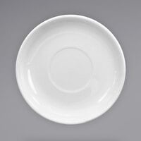 International Tableware 822-02S 6 1/8" European White Stoneware Latte Saucer   - 24/Case