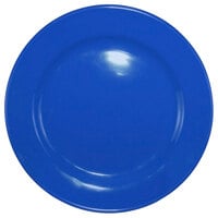 International Tableware CA-21-LB Cancun 12 inch Light Blue Stoneware Rolled Edge Wide Rim Plate - 12/Case