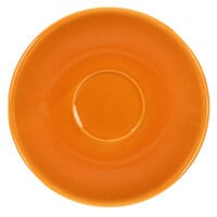 International Tableware CA-36-O Cancun 5 1/8" Orange Stoneware A.D. Saucer - 36/Case
