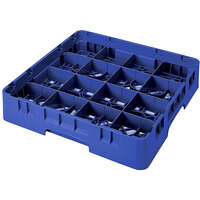 Cambro 16S1214186 Camrack 12 5/8 inch High Customizable Navy Blue 16 Compartment Glass Rack
