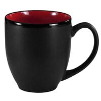 International Tableware 81376-2904/05MF-05C Hilo 14 oz. Red In / Black Out Stoneware Bistro Cup - 12/Case