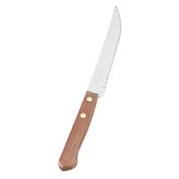 Vollrath 48140 8 5/16 inch Stainless Steel Steak Knife with Wood Handle - 24/Case