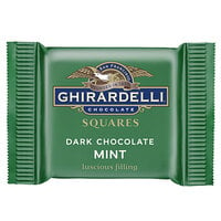Ghirardelli Individually-Wrapped Dark Chocolate Mint Squares - 430/Case