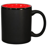International Tableware 87168-2904/05MF-05C Hilo 11 oz. Red In / Black Out Stoneware C-Handle Mug - 12/Case