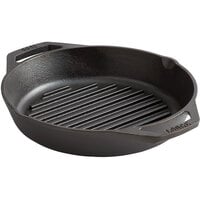 Lodge L8GPL 10 1/4 inch Pre-Seasoned Cast Iron Grill Pan with Dual Handles